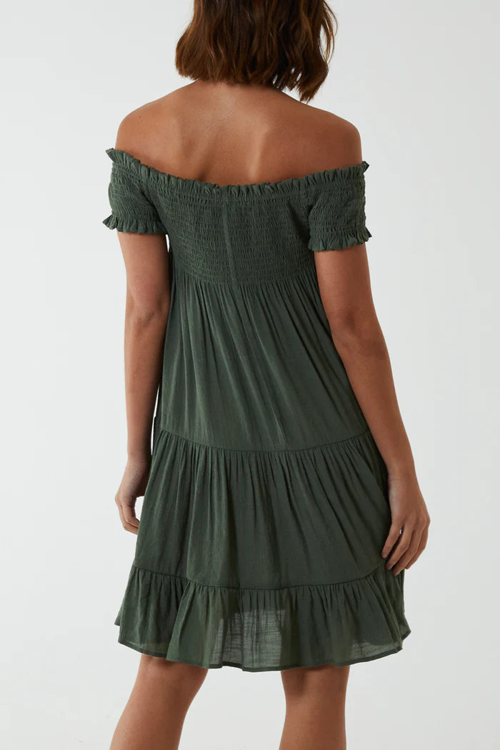 NEW IN ! Sarah Khaki Tiered Dress