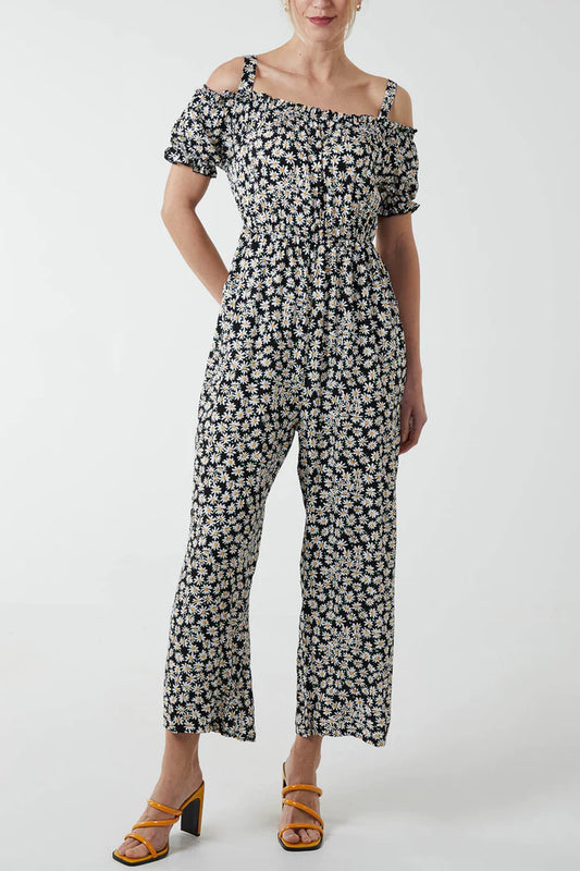 FURTHER REDUCTION - SALE ! Lilly Jumpsuit With Ditsy Daisy Print