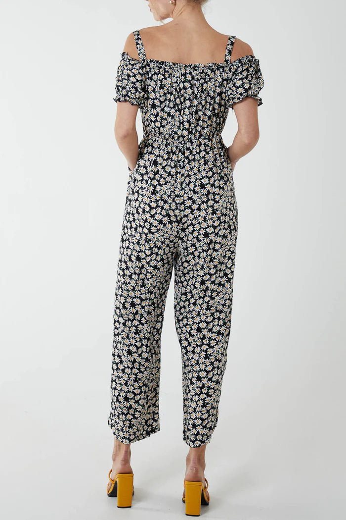 FURTHER REDUCTION - SALE ! Lilly Jumpsuit With Ditsy Daisy Print