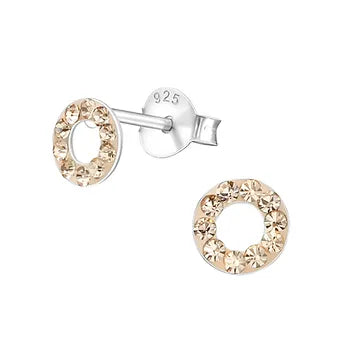 EVIE FAITH STERLING SILVER COLLECTION Gold Stone Coloured Earrings