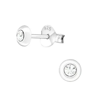 EVIE FAITH STERLING SILVER COLLECTION Clear Stone Stud Earrings