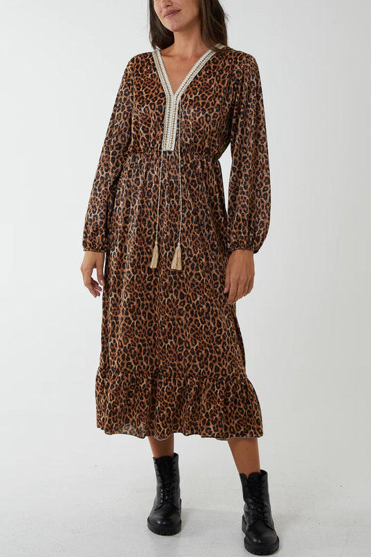 ITS BACK !  Belinda Animal Print long sleeved Dress