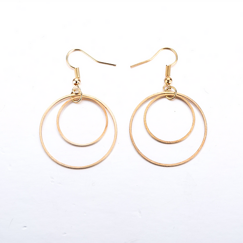 SALE ! Gold Double Hoop Earrings