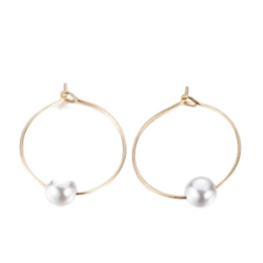 SALE ! Gold Loop Pearl Earrings WAS £12 NOW £10